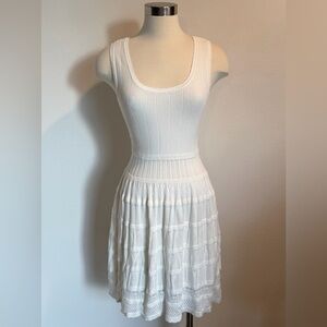 White Sleeveless Knit Dress